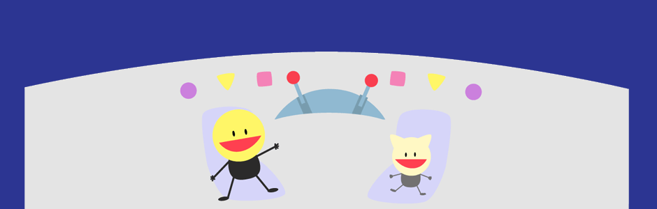 コスモジェットの中だよ